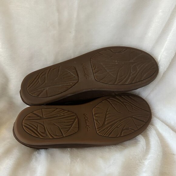 Olukai Nohea Nubock Leather Loafers Womens 8 Brown Comfort Slip On - Picture 6 of 7